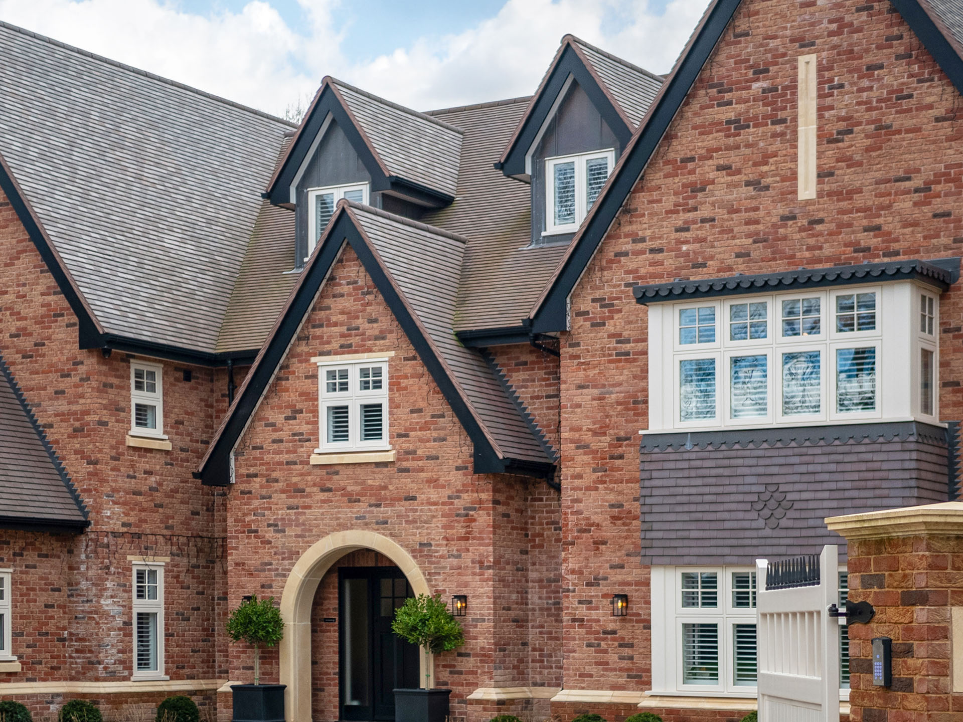 dark heather tiles on a luxury new build by Mercia Design and Build